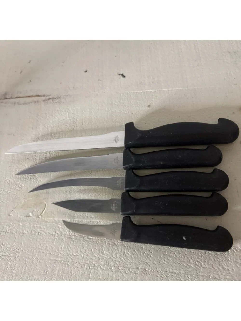 9 Piece Diamond Cut Knife Lot Chef Serrated Steak Kitchen Paring Knives